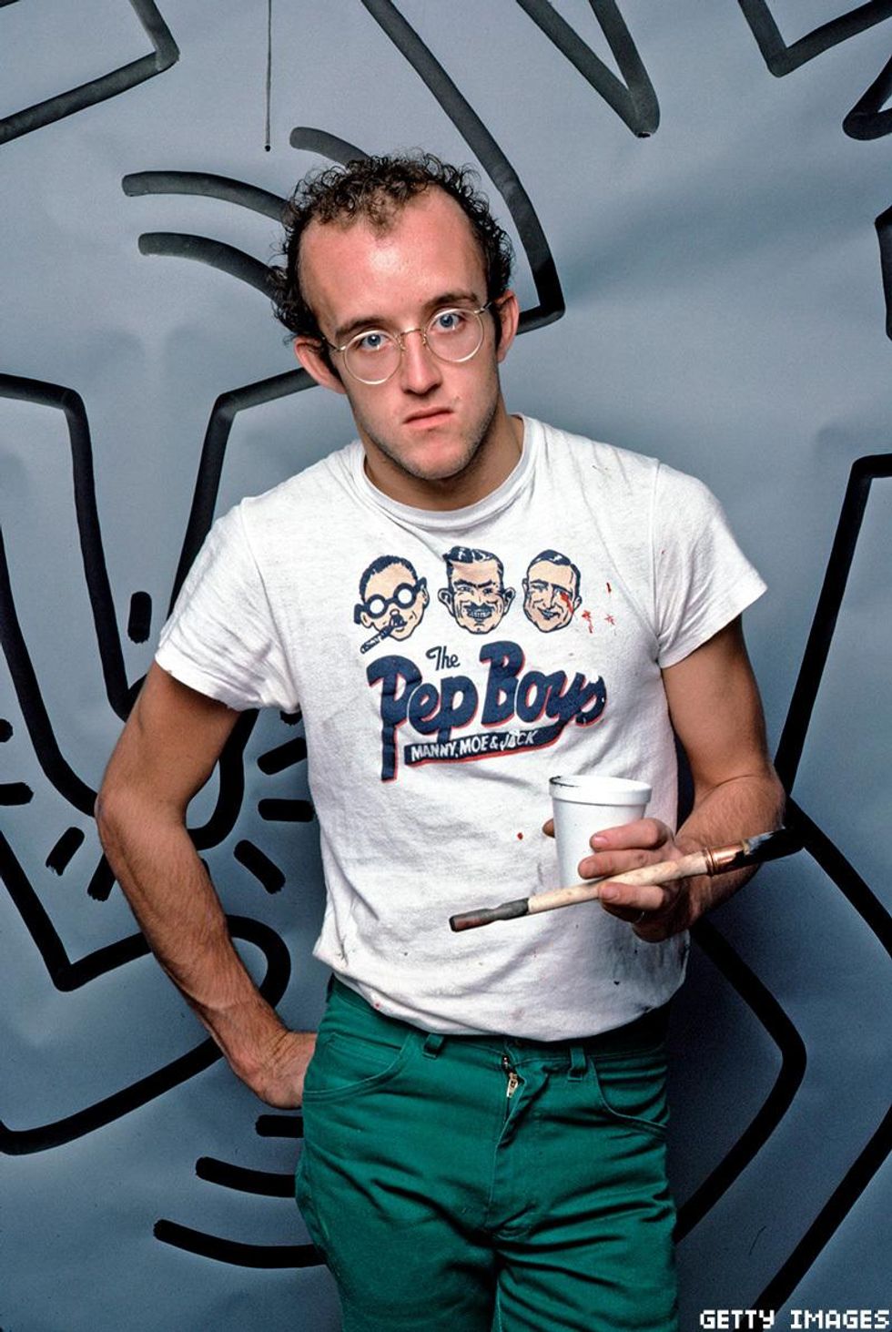 Street graffiti artist Keith Haring painted the famous We the Youth mural in Philadelphia.