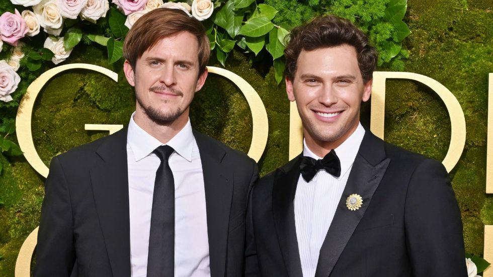 Stuart McClave and Cooper Koch at the 2025 Golden Globes.