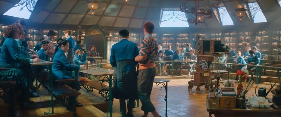 Students at Shiz University in the Wicked movie