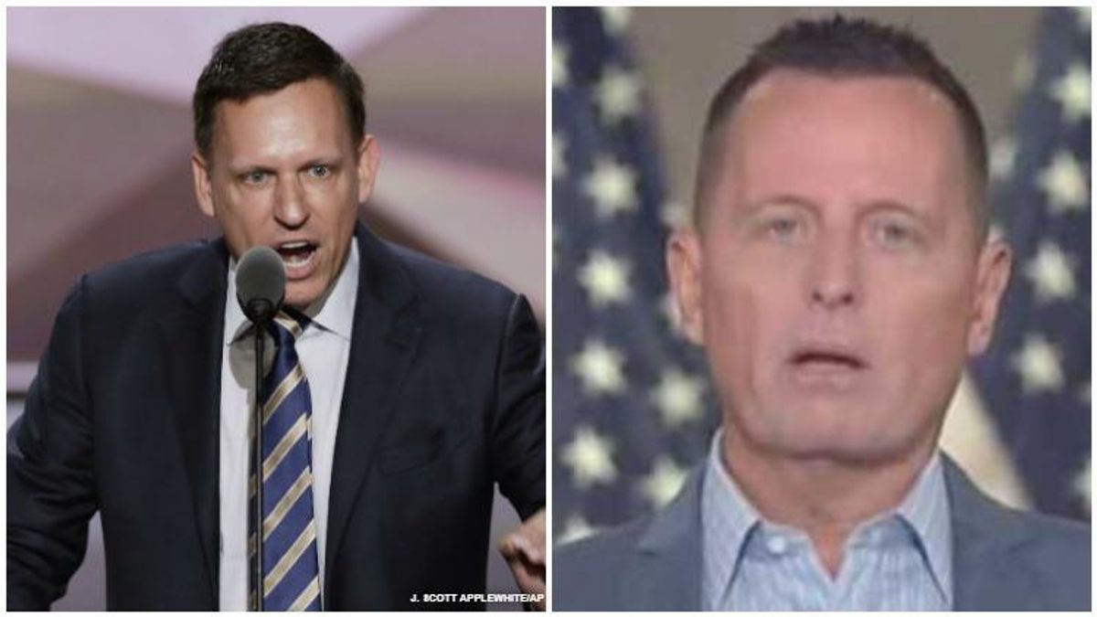 Study finds nearly half of queer Republicans wish they were straight. Peter Thiel and Richard Grenell pictured.