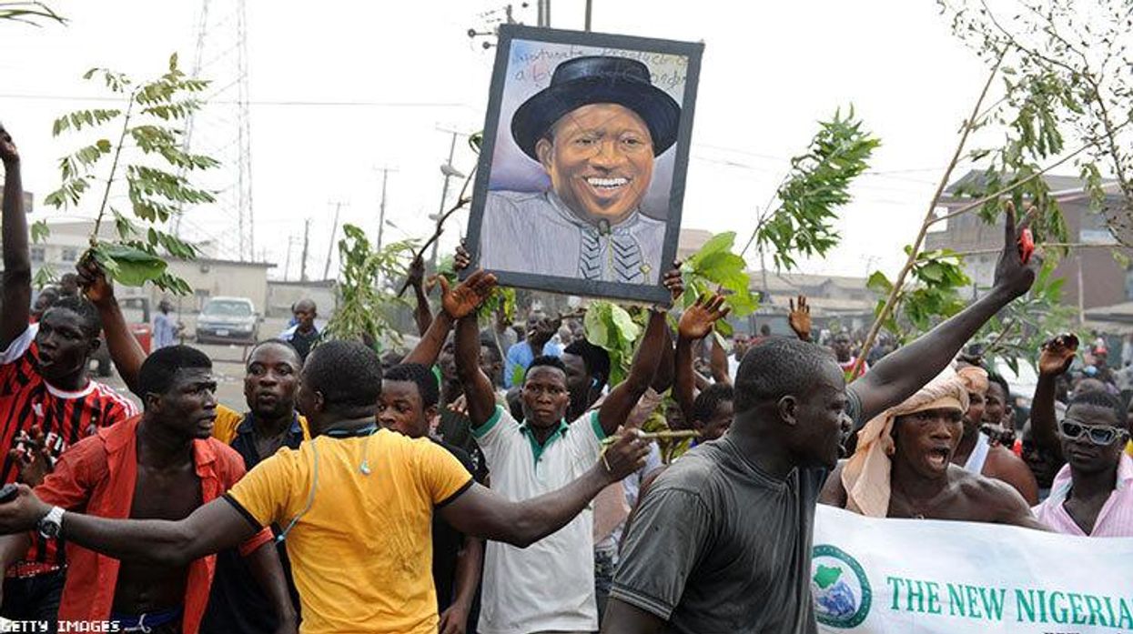 Supporters of then-President Goodluck Jonathan in Nigeria