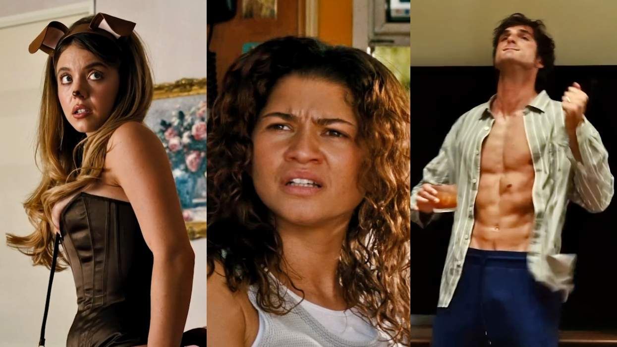 Sydney Sweeney as Cassie Howard; Zendaya Zendaya as Rue Bennett; Jacob Elordi as Nate Jacobs on Euphoria season 3