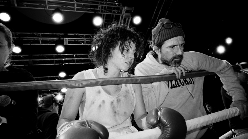 Sydney Sweeney leaned up against the ropes of a boxing ring