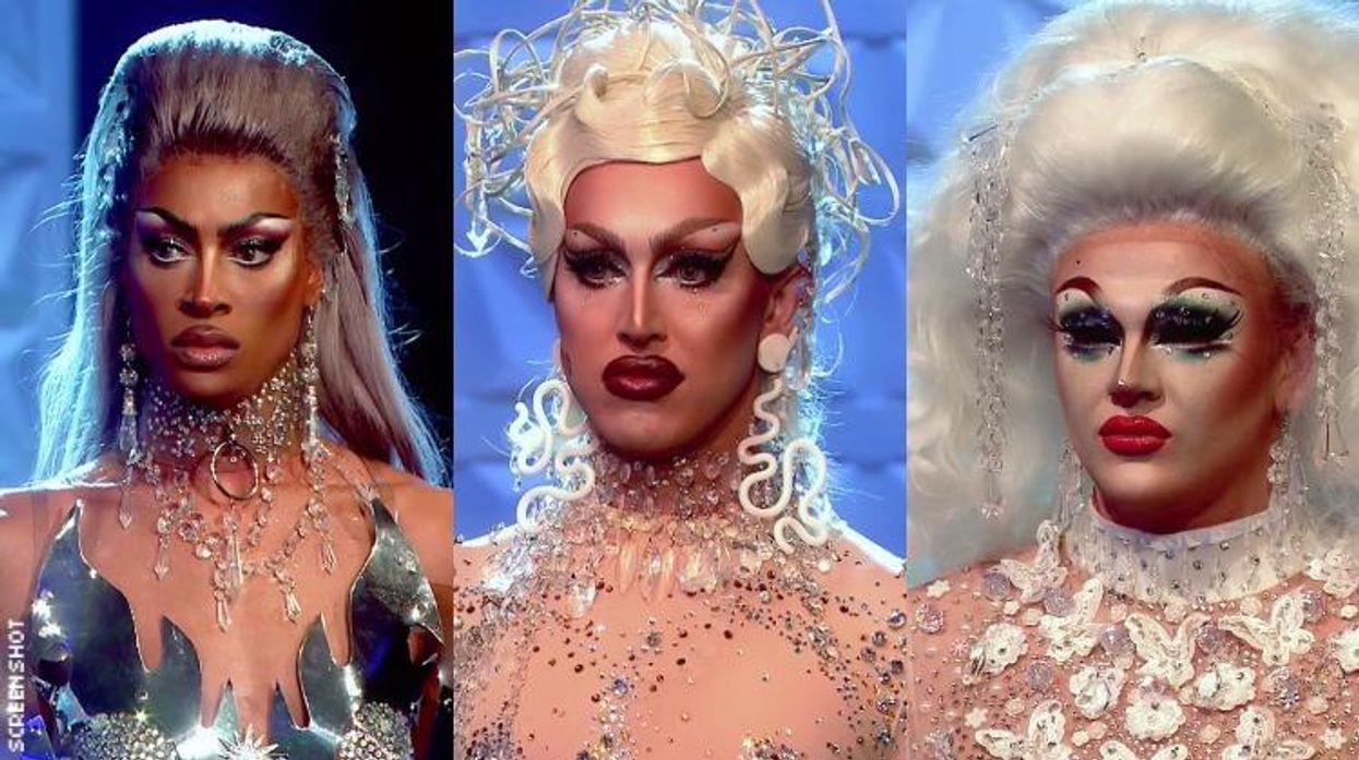 Tayce, Ellie Diamond and A'whora from Drag Race UK