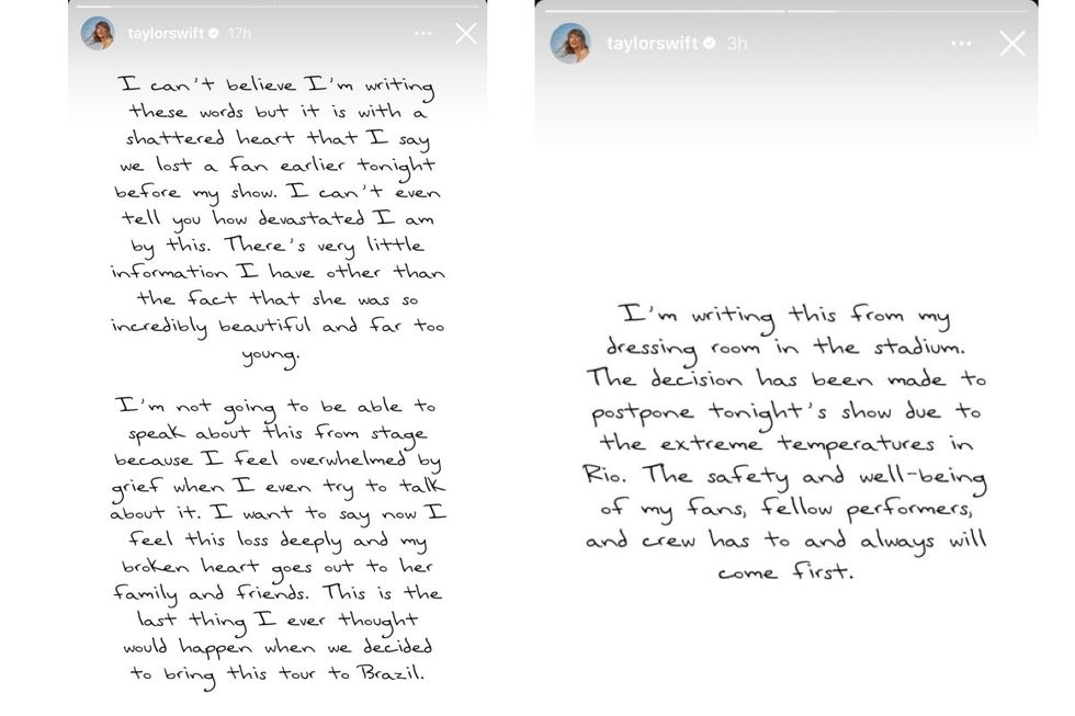 Taylor Swift via Instagram stories