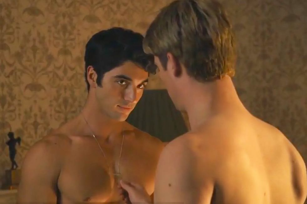 Taylor Zakhar-Perez and Nicholas Galitzine in Red White & Royal Blue