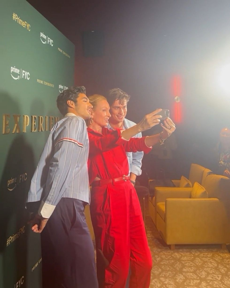 Taylor Zakhar-Perez, Uma Thurman, and Nicholas Galitzine via Instagram