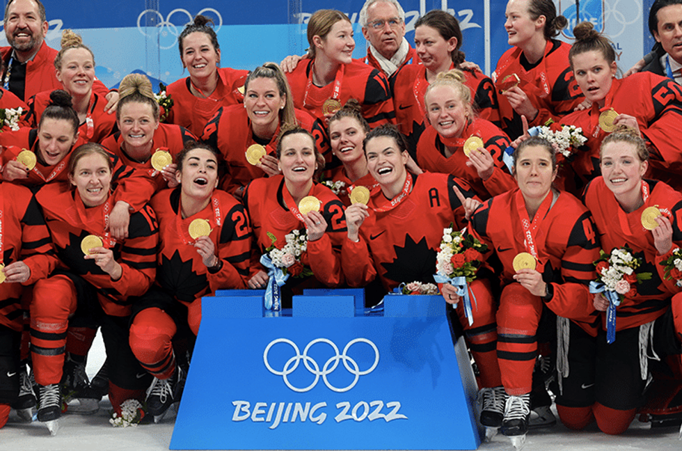 Team Canada took home the gold in women's ice hockey with three out LGBTQ+ players