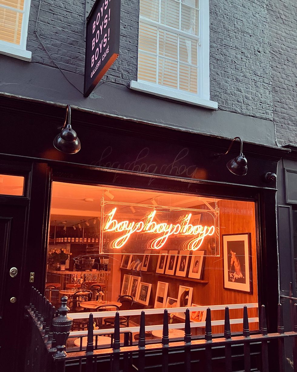 The Boys! Boys! Boys! Gallery Caf\u00e9 in Fitzrovia, London