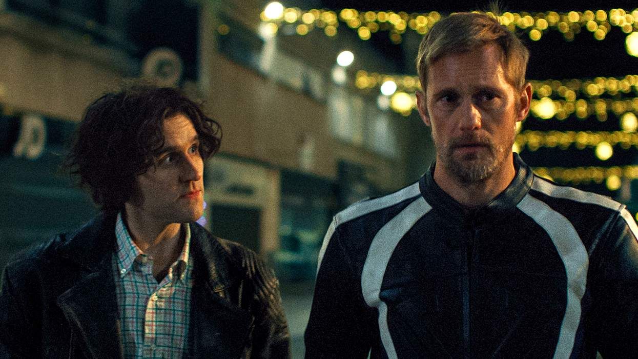 The Cannes Film Festival movie poster for Pillion starring Harry Melling and Alexander Skarsgard