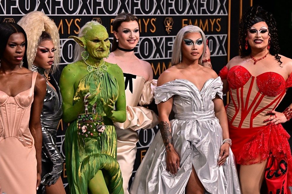 The cast of RuPaul's Drag Race season 15 at the 75th Emmy Awards