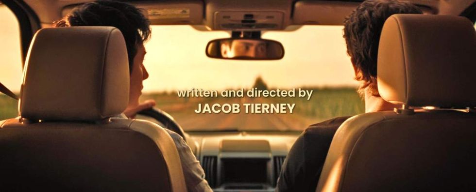 The final scene of Hudson Williams as Shane Hollander and Connor Storrie as Ilya Rozanov at the Heated Rivalry season 1 finale