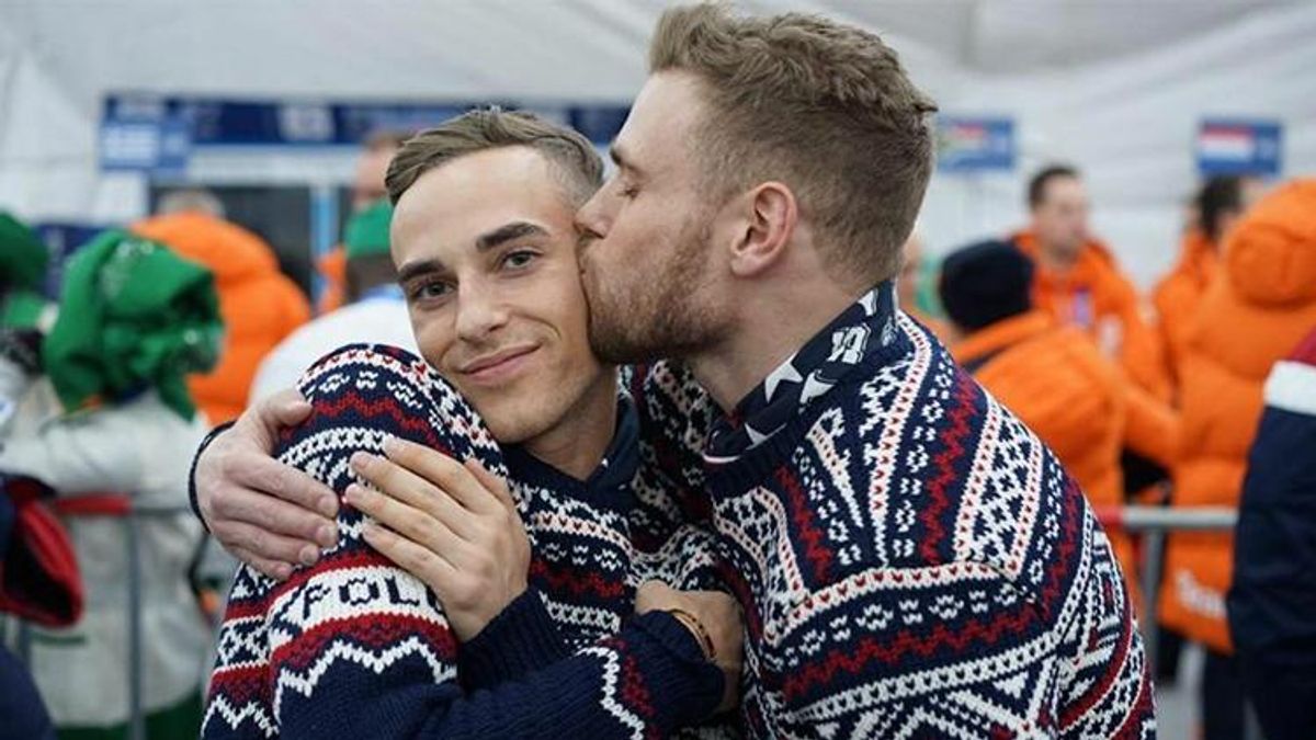 The First Openly Gay Olympians Share a Kiss