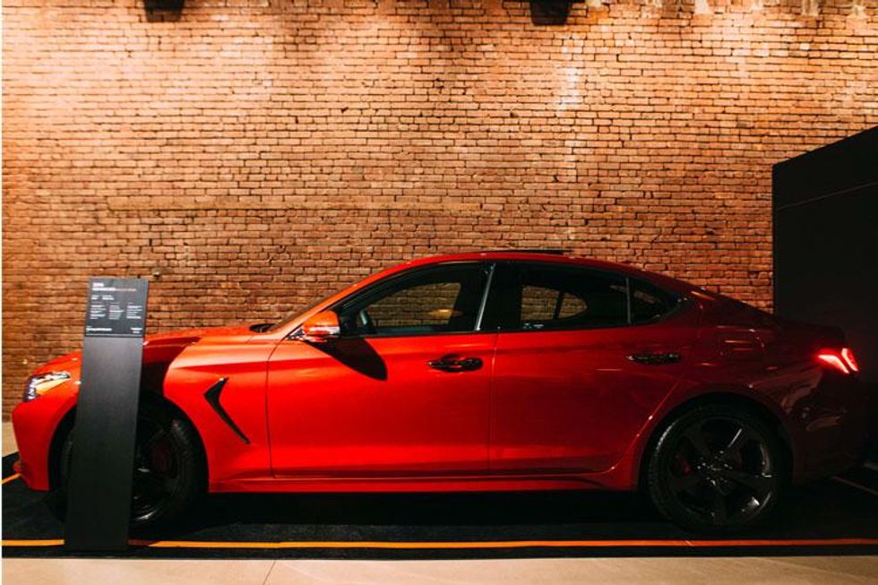 The Genesis G70 welcoming guests to The Road Ahead Summit