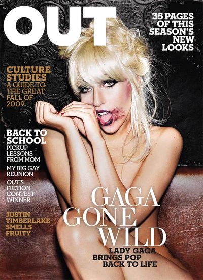 400px x 553px - Lady Gaga Covers 'Out' Magazine as a Vamp for September 2009