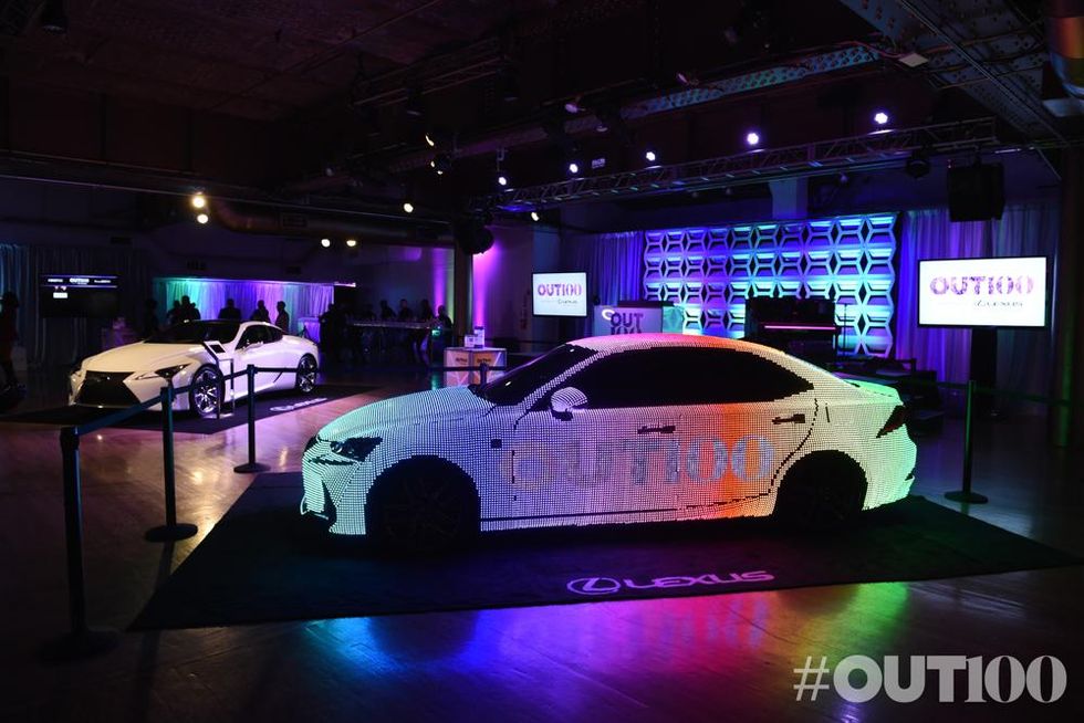 The Lexus LC lit at the 2017 OUT100 Gala