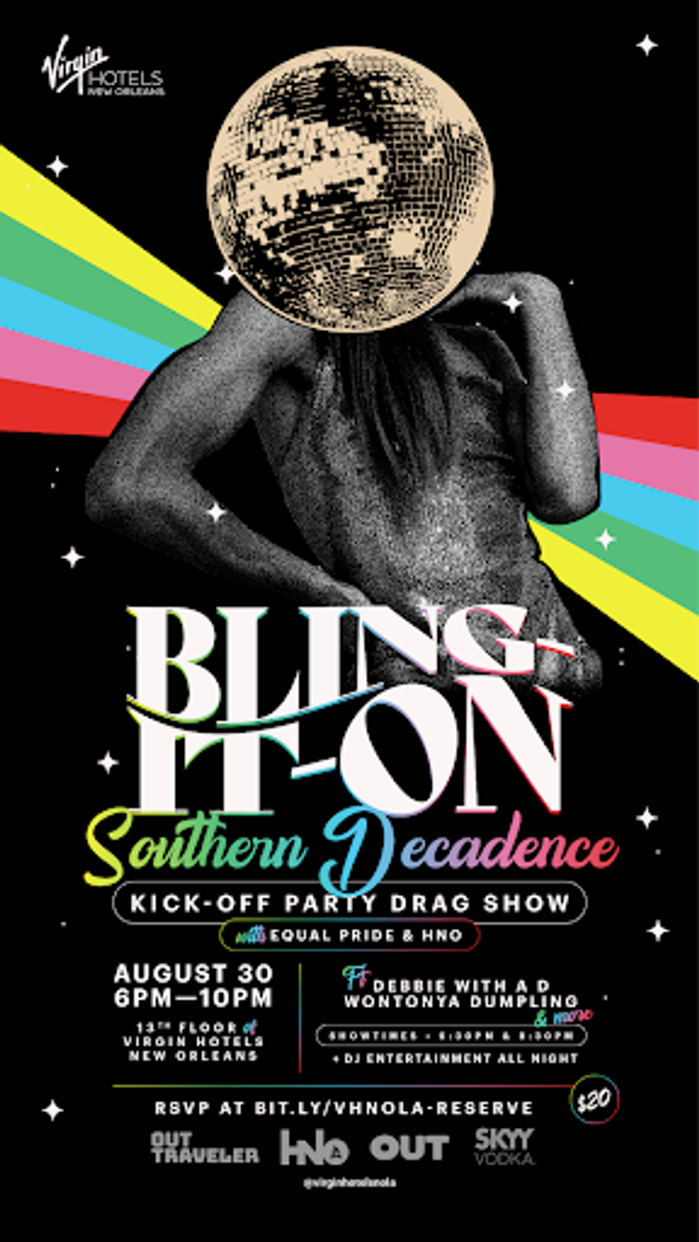 The poster of Southern Decadence's kickoff party "Bling-it-on."