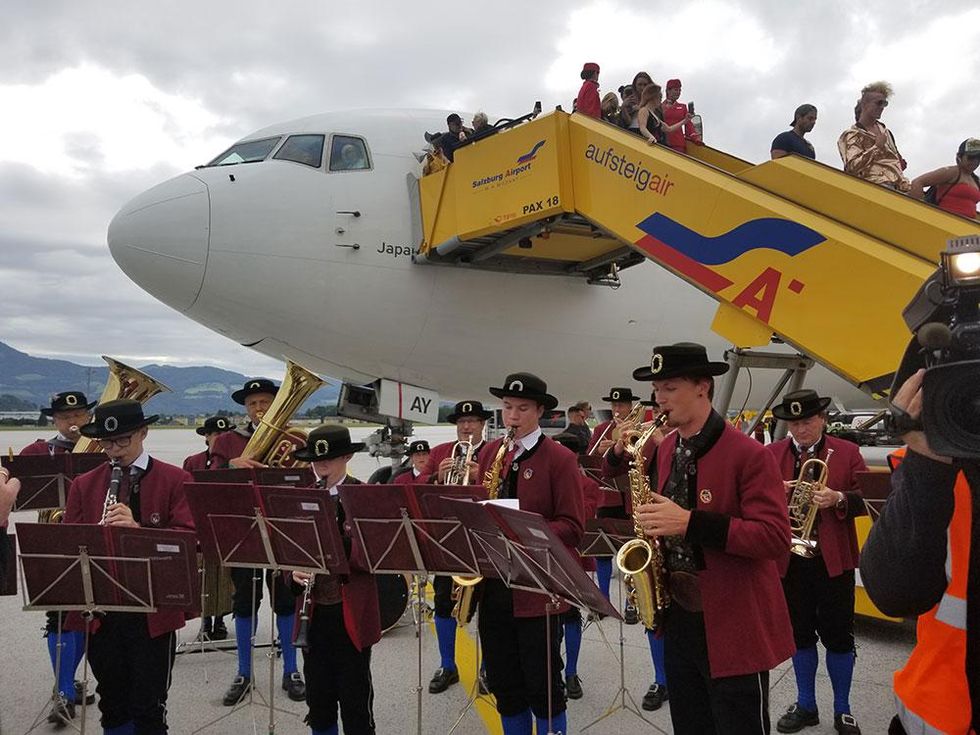 The red carpet arrival in Salzburg.