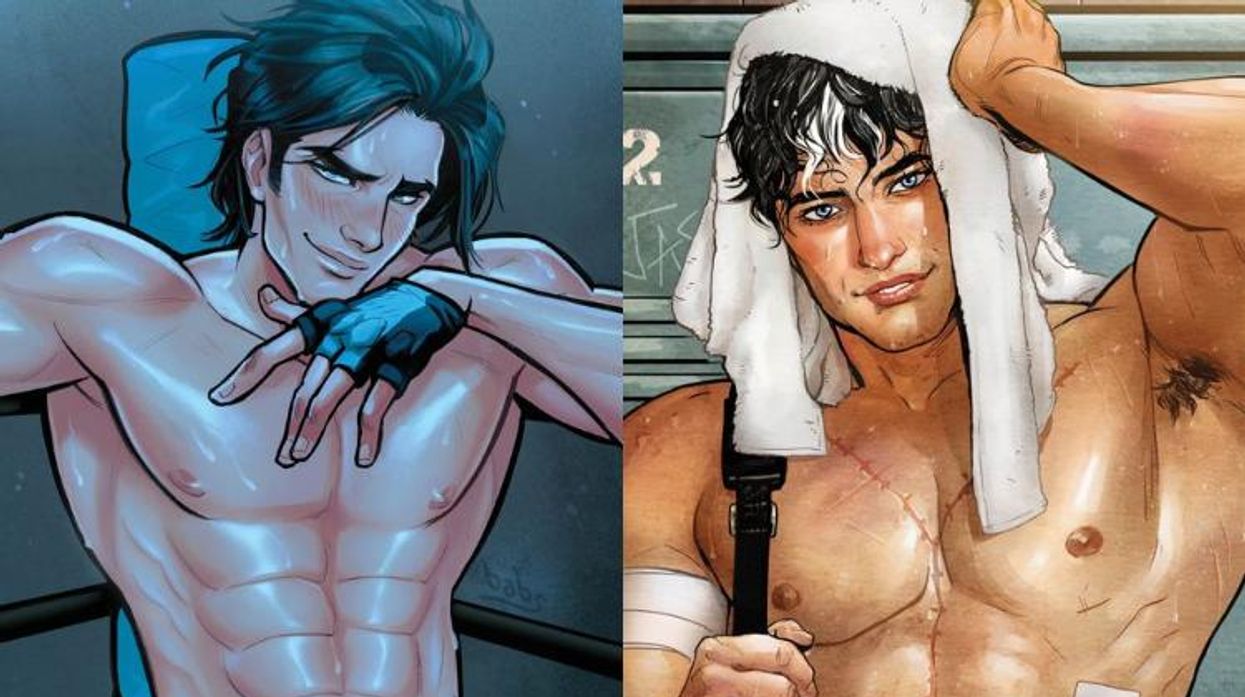 The-robins-dc-comics-miniseries-variant-covers-work-out-shirtless-sweaty