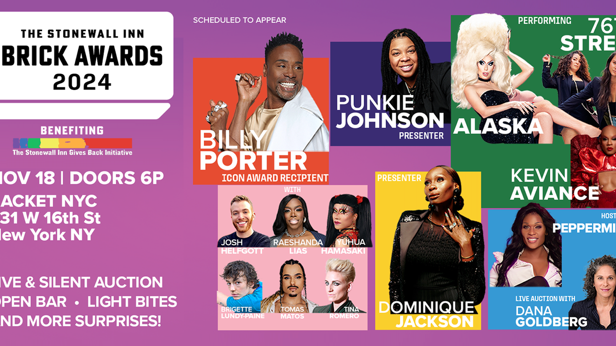 Stonewall Inn Brick Awards Gala to honor Billy Porter with Peppermint, Punkie Johnson, Dominique Jackson, Alaska & more
