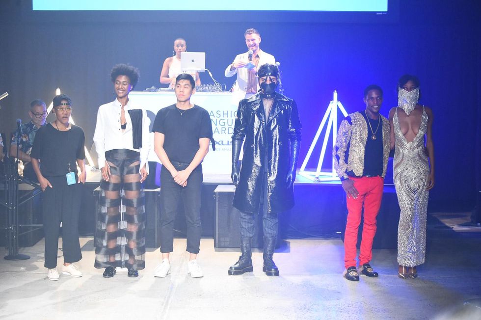 The three designer finalists await the judges' decision