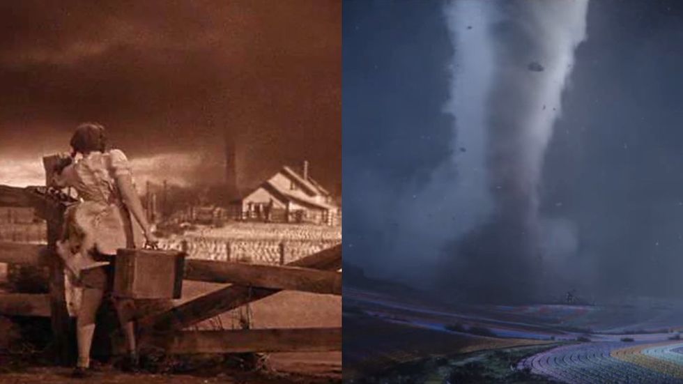 The tornado in 1939's \u200bThe Wizard of Oz\u200b; The tornado in 2025's \u200bWicked: For Good\u200b