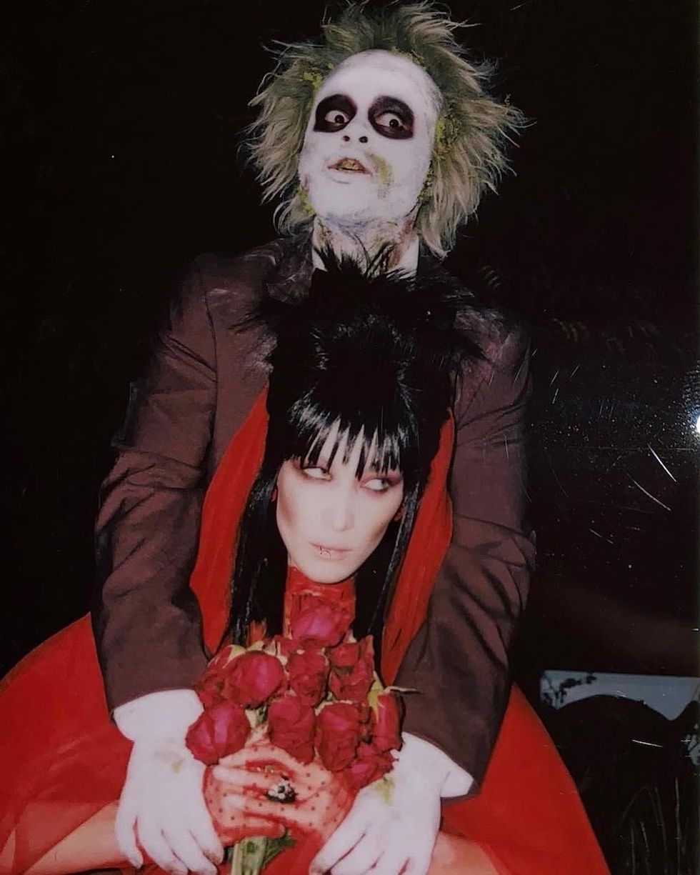 The Weeknd and Bella Hadid as Beetlejuice and Lydia