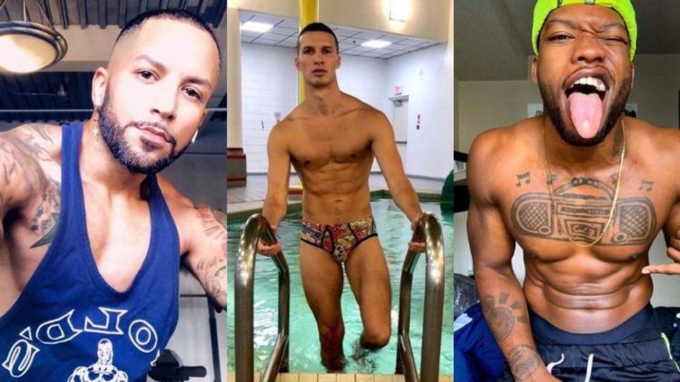 Three dancers from the Pit Crew.