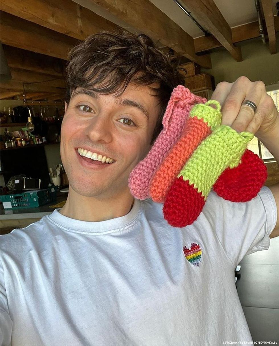 Tom Daley introduces a line of hand-crafted crocheted cock socks perfect for every occasion, and just in time for April's Fools Day!