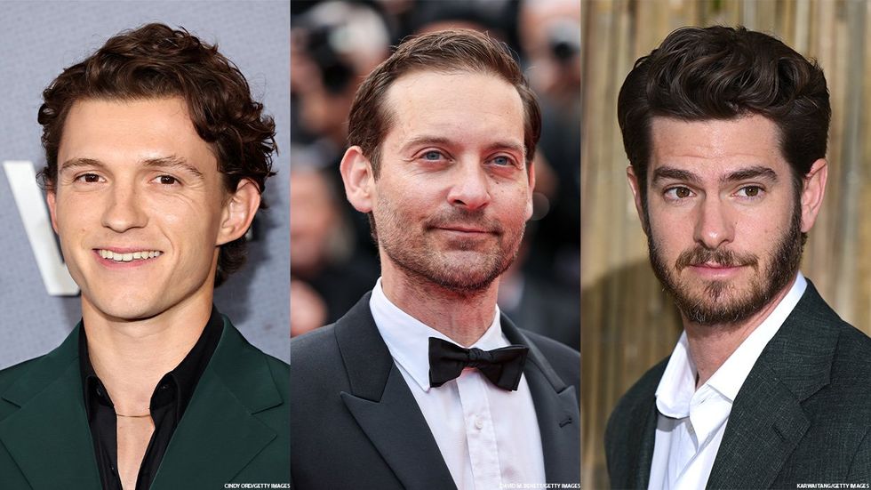tom holland, tobey maguire, andrew garfield