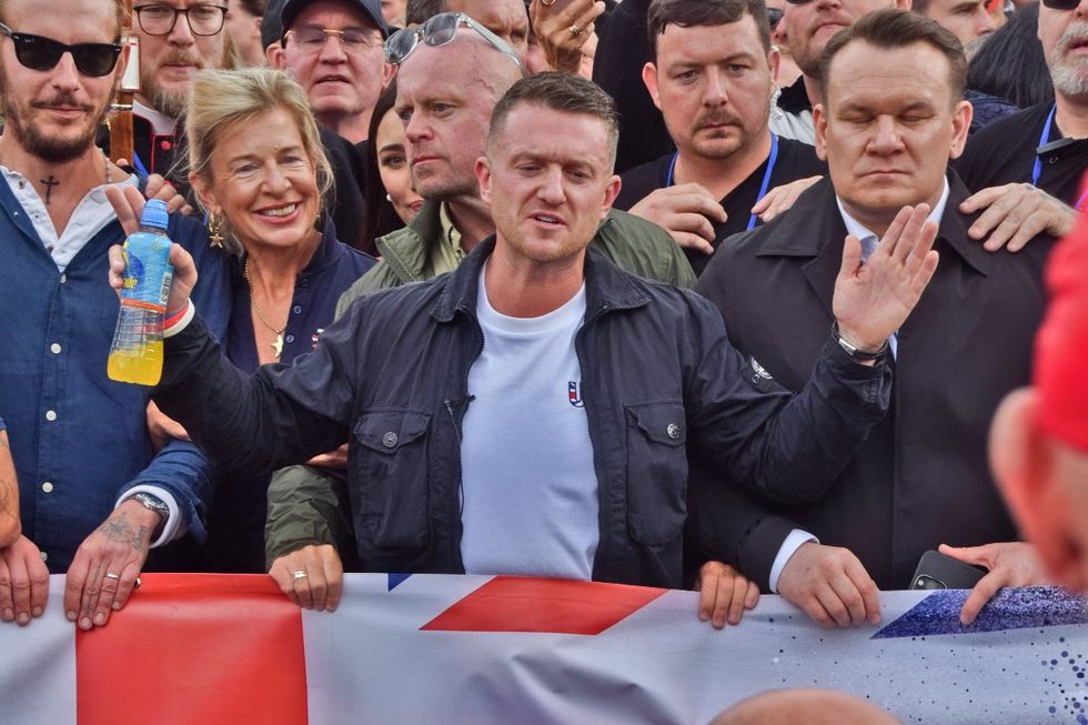 Tommy Robinson during a 'Unite the Kingdom' protest from September 9, 2025 in London, U.K.