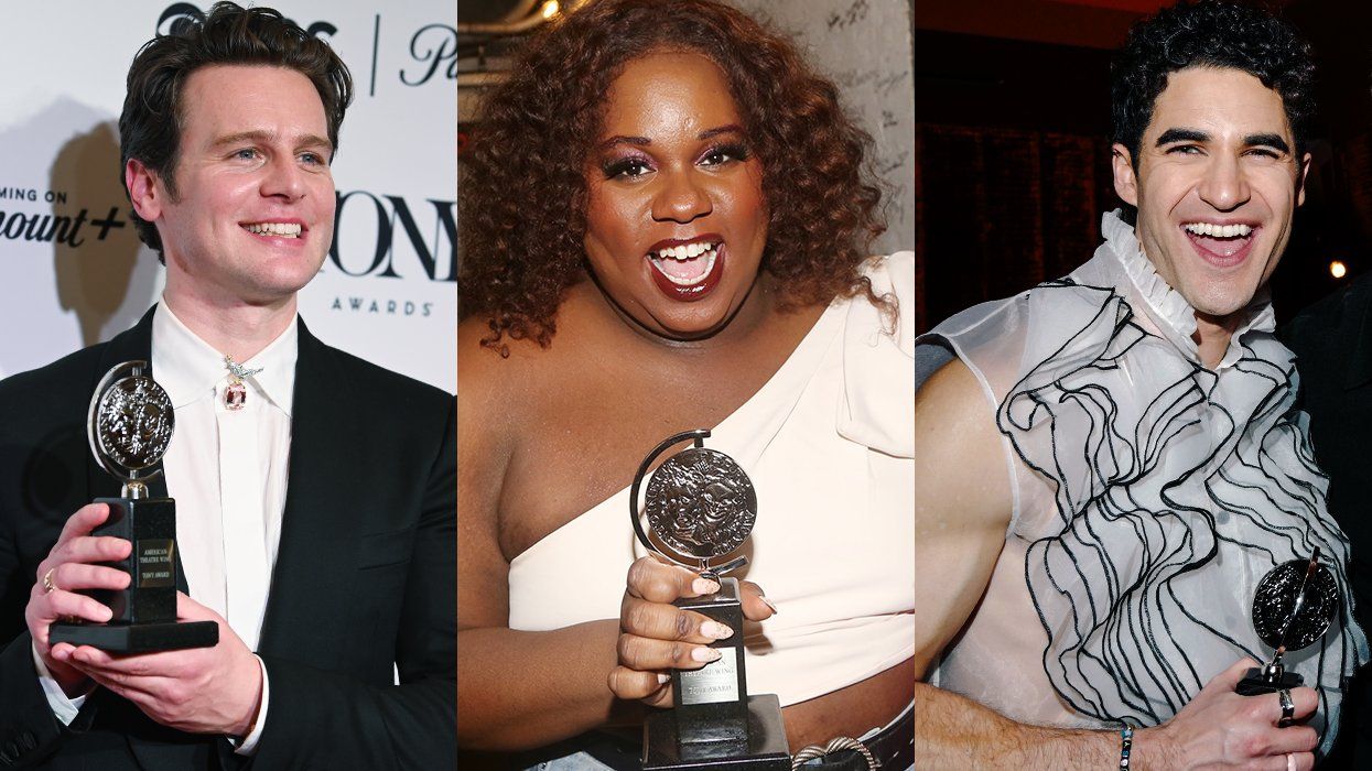Tony Award winners Jonathan Groff for Merrily We Roll Along; Alex Newell for Shucked; Darren Criss for Maybe Happy Ending