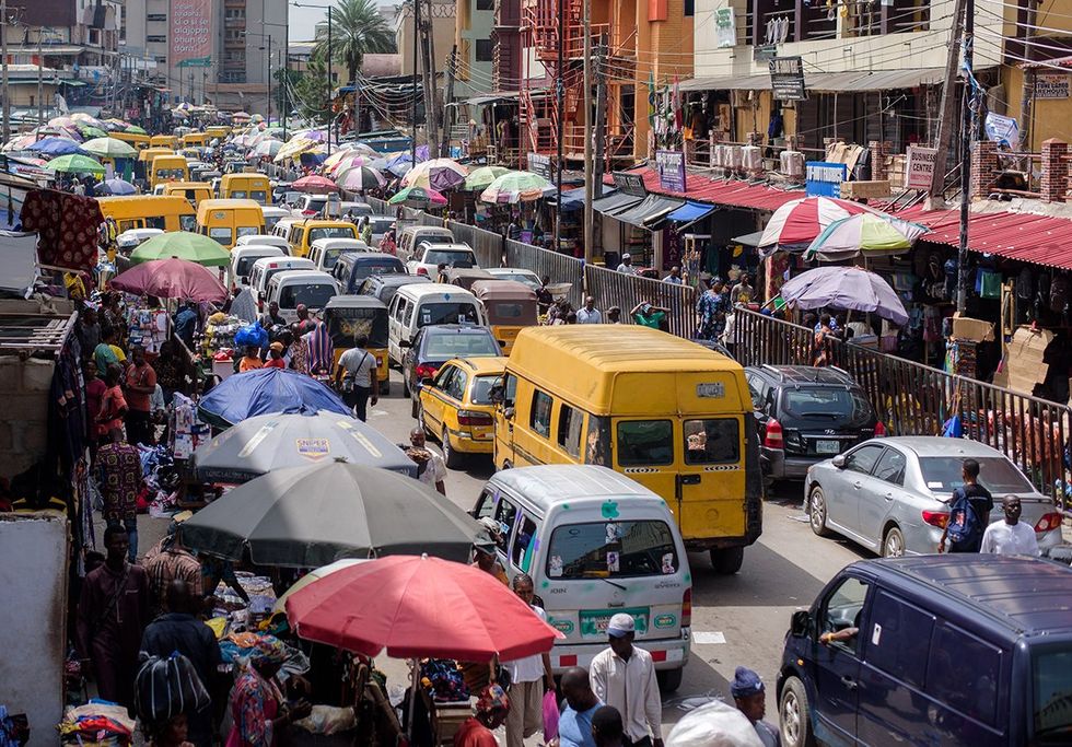 traffic congestion busy road on Lagos Island Lagos, NIGERIA