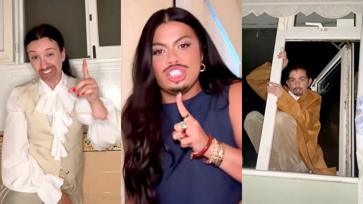 Trending TikTok videos of women performing in Hamilton drag.