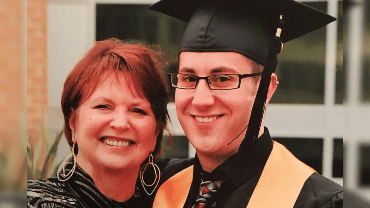 Trey Toler (R) and his mother (L) at Trey's college graduation