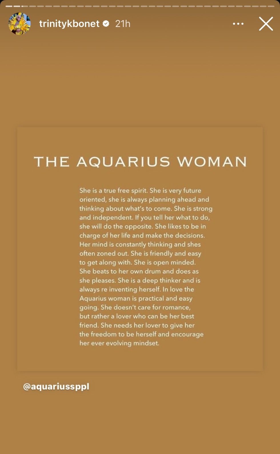 Trinity K. Bonet via Instagram story