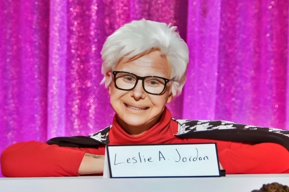 Trinity The Tuck as Leslie Jordan in the Snatch Game of RuPaul's Drag Race All Stars season 7