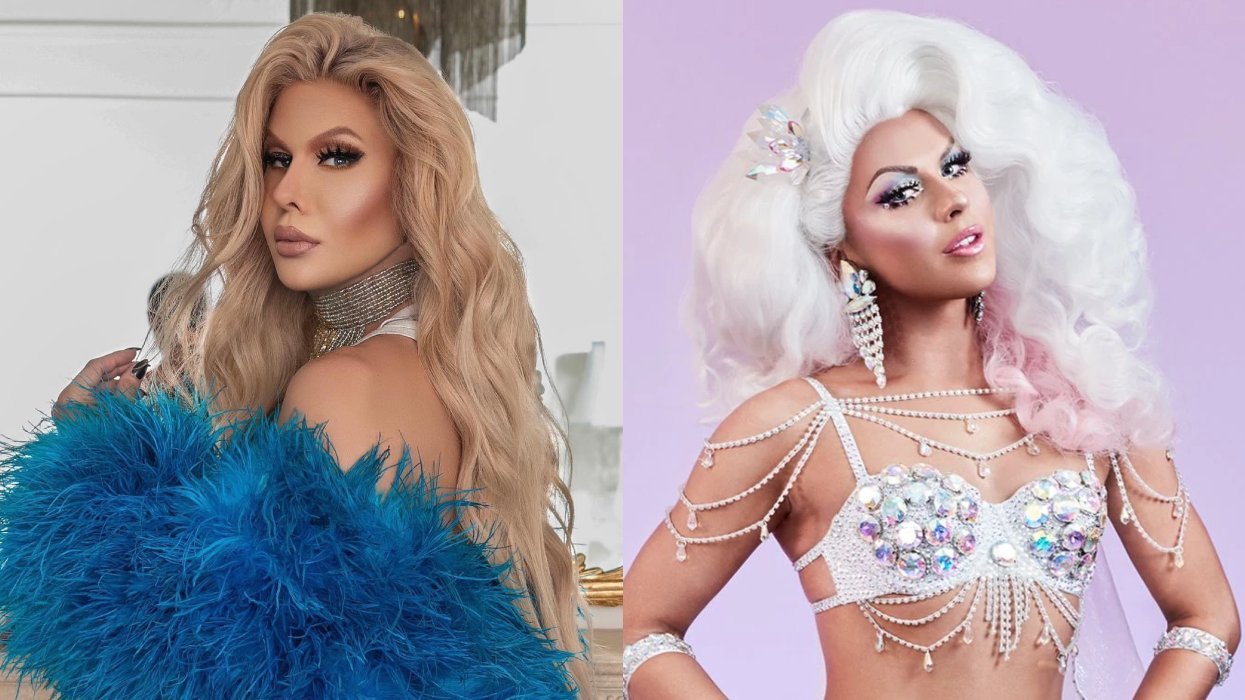 Trinity The Tuck via Instagram; Farrah Moan on RuPaul's Drag Race All Stars 4