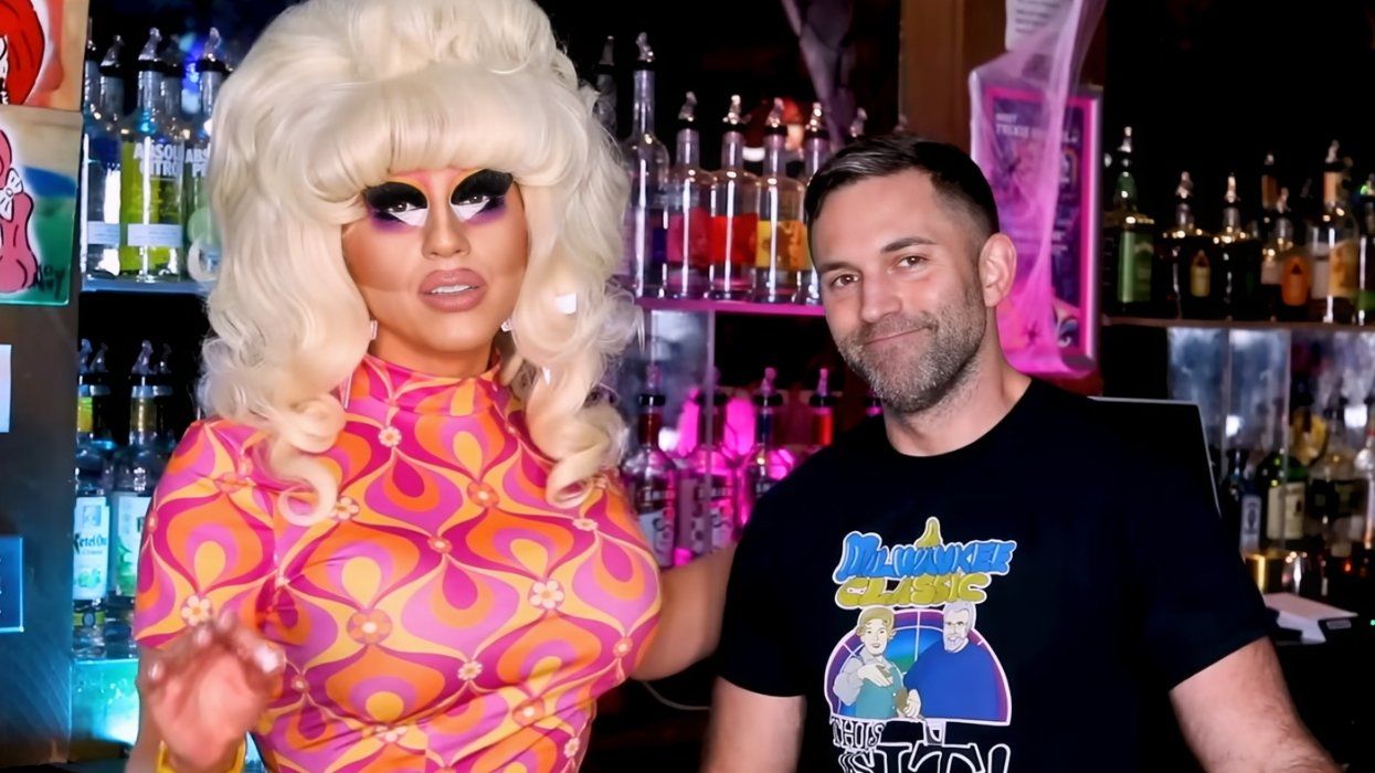 Trixie Mattel and George Schneider at the This Is It! bar in Milwaukee, Wisconsin