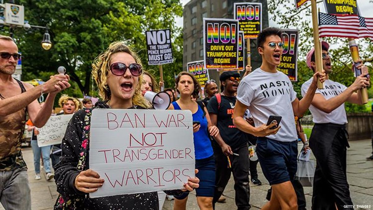 Trump military trans ban affecting students, losing scholarships.