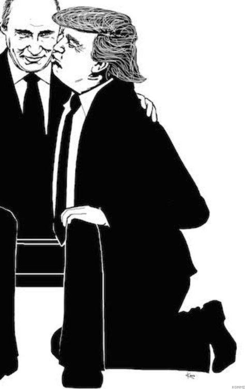 Trump on Knees by Konni