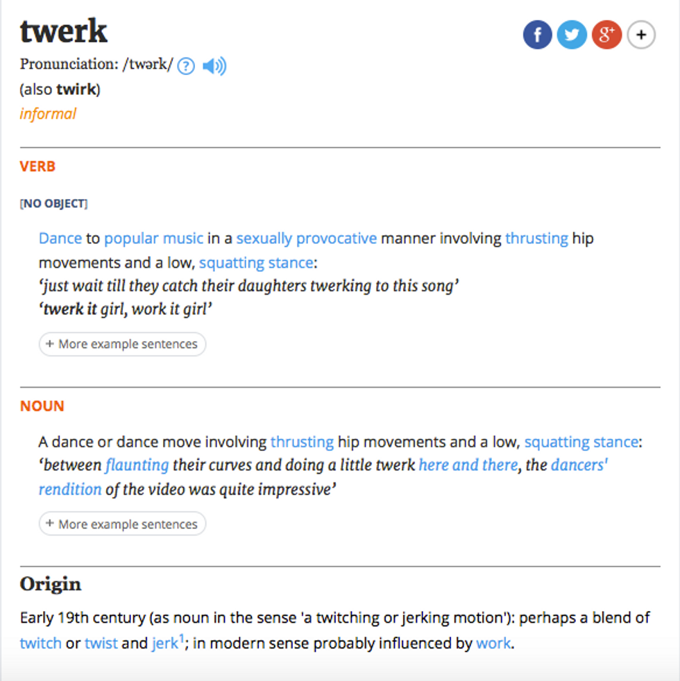 Twerk Added to the Oxford Dictionary Online (2013)
