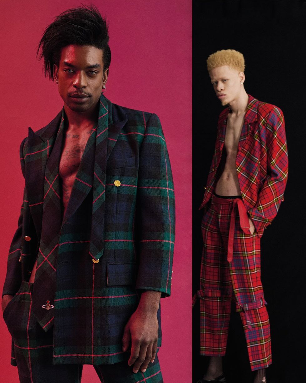 two models wearing the latest fall suits
