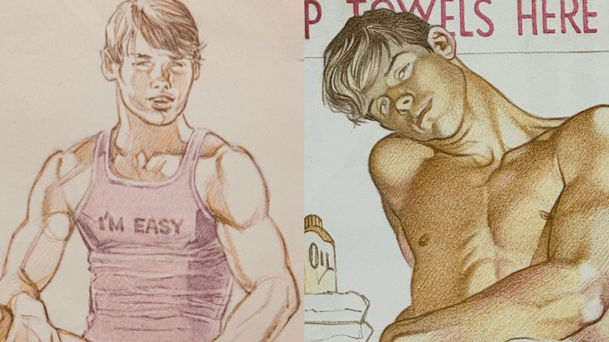 Two of Harry Bush's homoerotic illustrations of the male form.