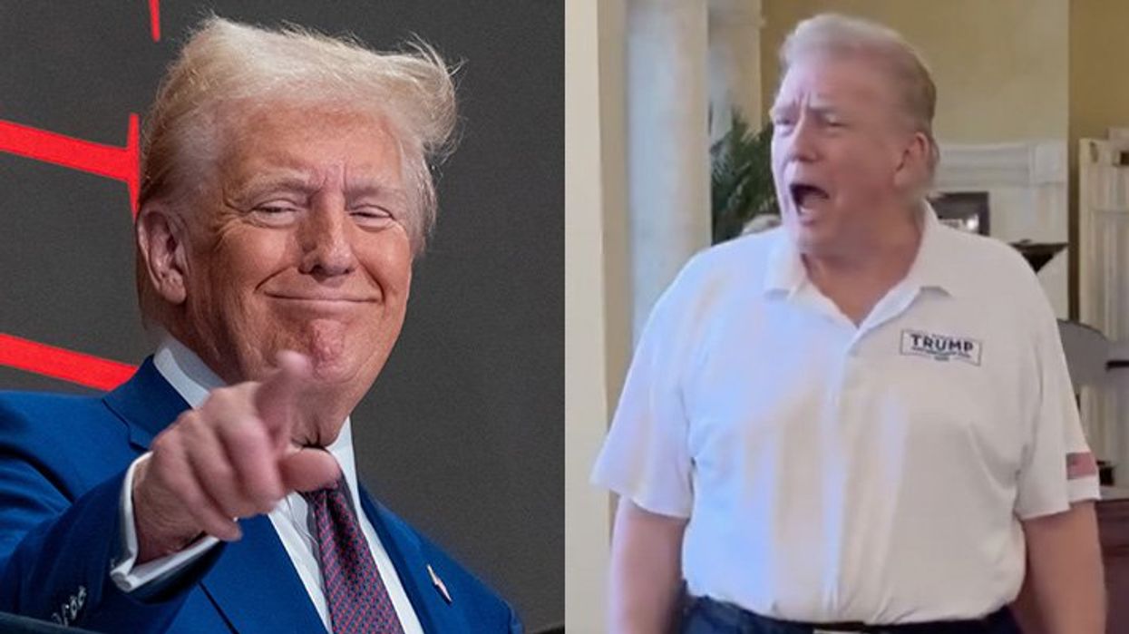 Two photos of Donald Trump