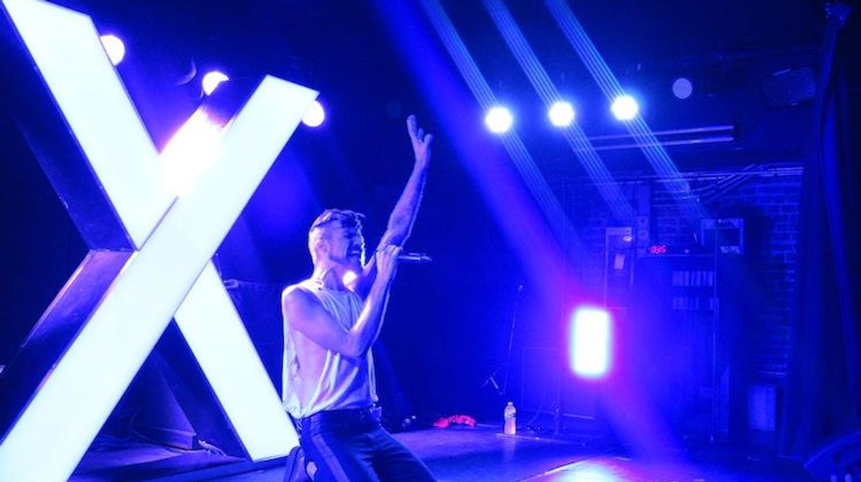 Tyler Glenn onstage at the Mercury Lounge