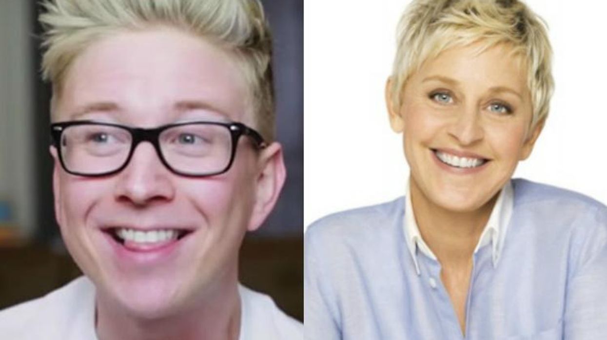 Tyler Oakley and Ellen DeGeneres