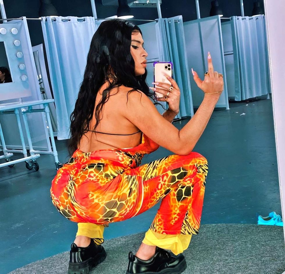 \u200b\u200bBad Bunny behind the scenes while filming the Yo Perreo Sola music video, as seen in photo on X/Twitter