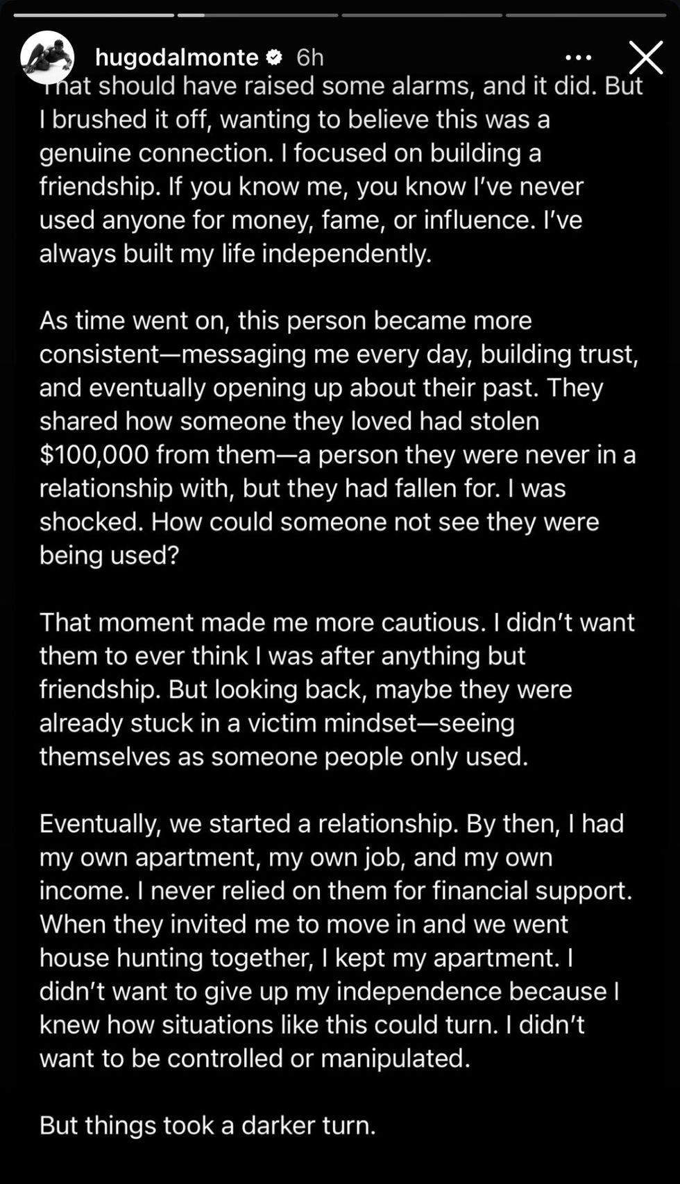 \u200b\u200bHugo D Almonte via Instagram story (2/4)