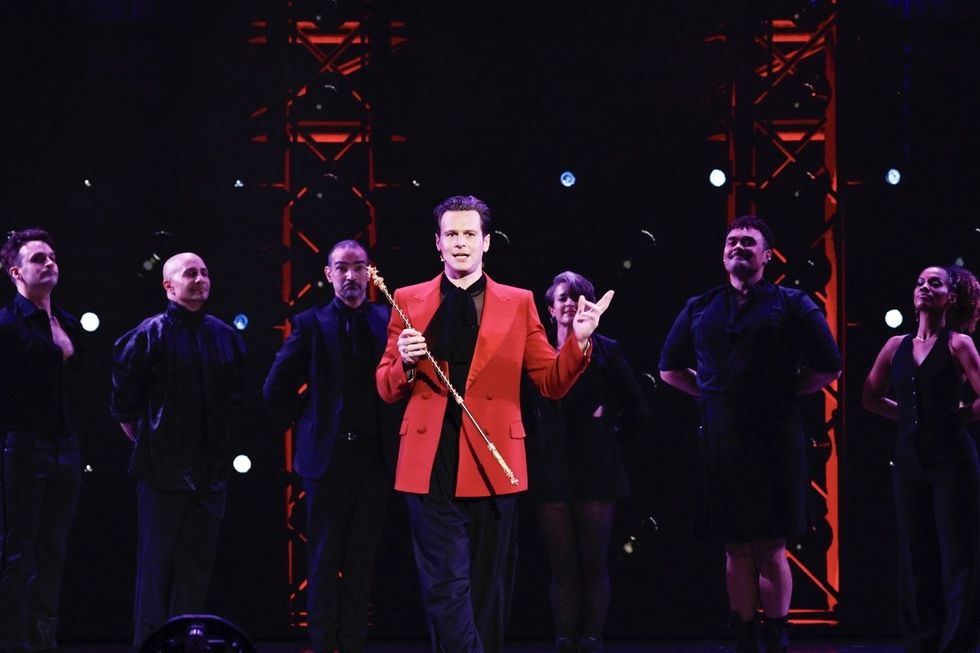 \u200b\u200bJonathan Groff performing a number from \u200bHamilton while celebrating the 10-year anniversary of the hit Broadway musical at the 2025 Tony Awards